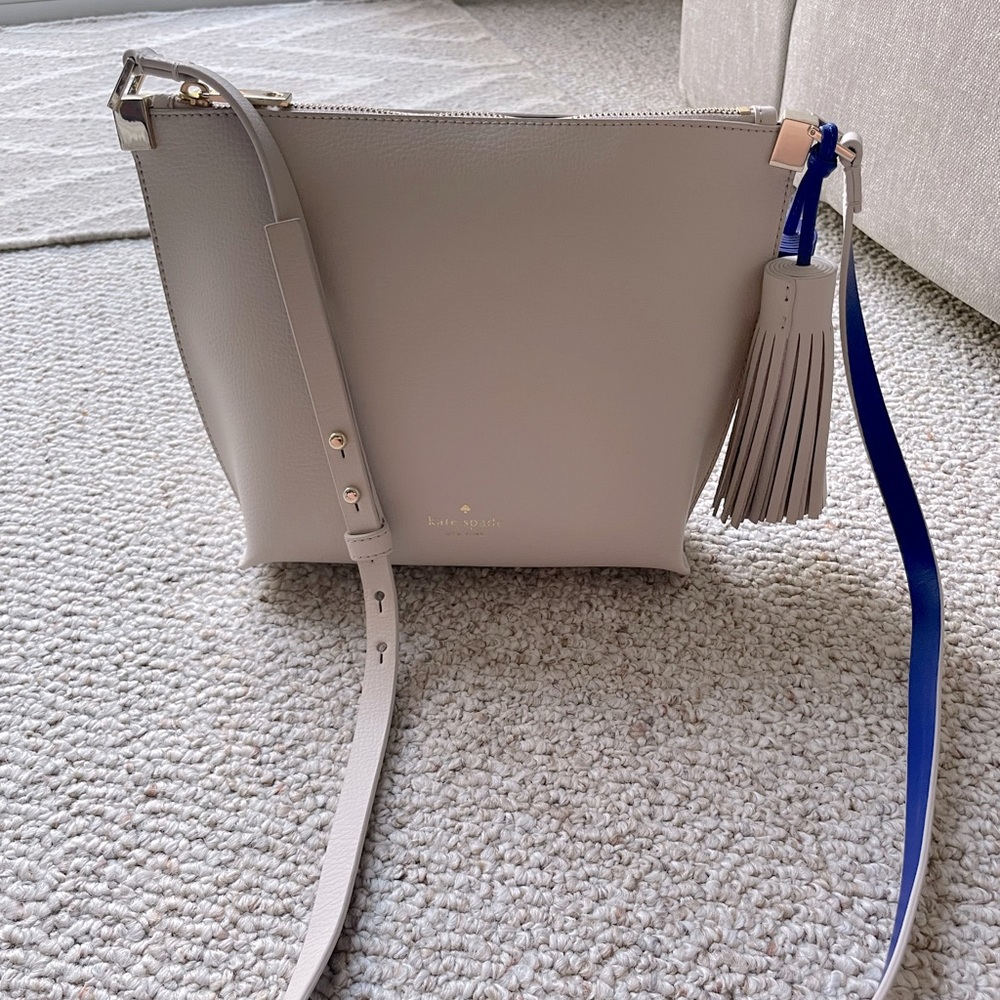 Brand New Kate Spade Cream & Blue Crossbody